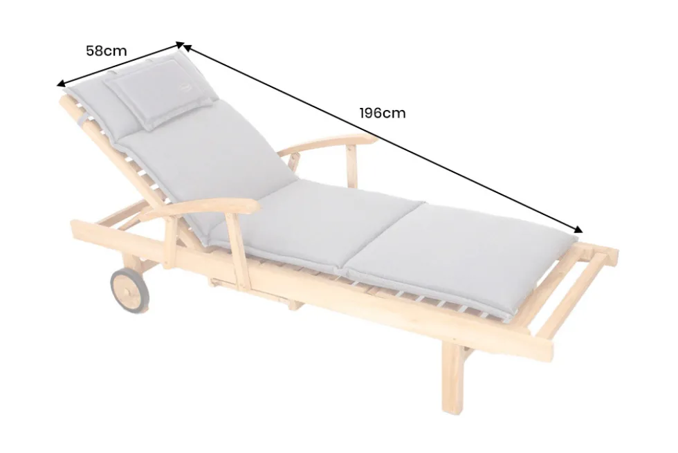 Outdoor Kissen ROG 58x196cm taupe Polster-Auflage für Gartenliege
