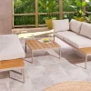 Outdoor Lounge MOBILE MODULAR greige Garten-Sitzgruppe inkl. Tisch und Kissen