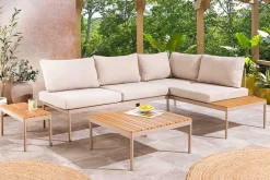 Outdoor Lounge MOBILE MODULAR greige Garten-Sitzgruppe inkl. Tisch und Kissen