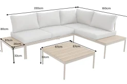 Outdoor Lounge MOBILE MODULAR anthrazit hellgrau Garten-Sitzgruppe inkl. Tisch und Kissen