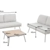 Outdoor Lounge Sitzgruppe MOBILE MODULAR greige mit Tisch wetterfest