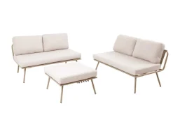 Outdoor Lounge Sitzgruppe MOBILE MODULAR greige mit Tisch wetterfest
