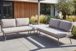 Outdoor Lounge Sitzgruppe MOBILE MODULAR greige mit Tisch wetterfest
