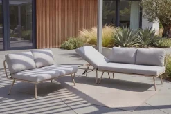 Outdoor Lounge Sitzgruppe MOBILE MODULAR greige mit Tisch wetterfest