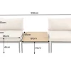Outdoor Lounge Sitzgruppe MOBILE MODULAR 240cm anthrazit greige inkl. Kissen