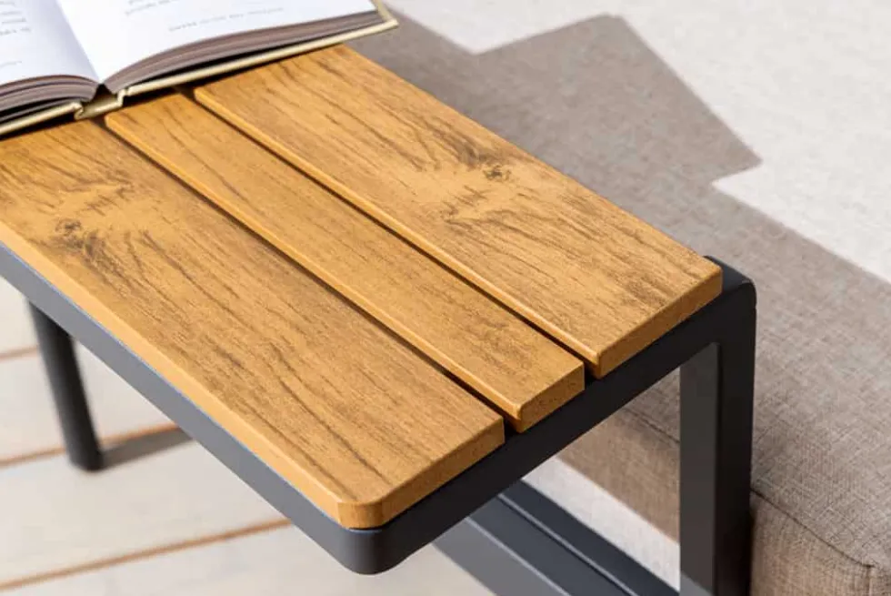 Outdoor Lounge Sitzgruppe MOBILE MODULAR 240cm anthrazit greige inkl. Kissen