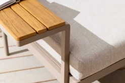 Outdoor Lounge Sitzgruppe MOBILE MODULAR 240cm champagner greige inkl. Kissen