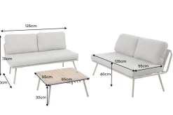 Outdoor Lounge Sitzgruppe MOBILE MODULAR anthrazit hellgrau mit Tisch wetterfest