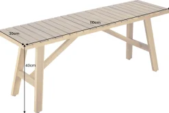 Outdoor Sitzbank BALI 110cm natur honey Akazienholz wetterfest Balkonbank