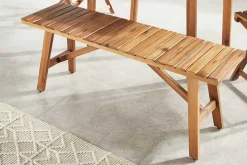 Outdoor Sitzbank BALI 110cm natur honey Akazienholz wetterfest Balkonbank