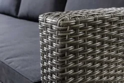 Outdoor Sitzgruppe MONACO 240cm anthrazit Polyrattan Gartenmöbel-Set Ecklounge wetterfest