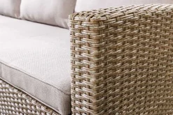 Outdoor Sitzgruppe MONACO 240cm natur Polyrattan Gartenmöbel-Set Ecklounge wetterfest