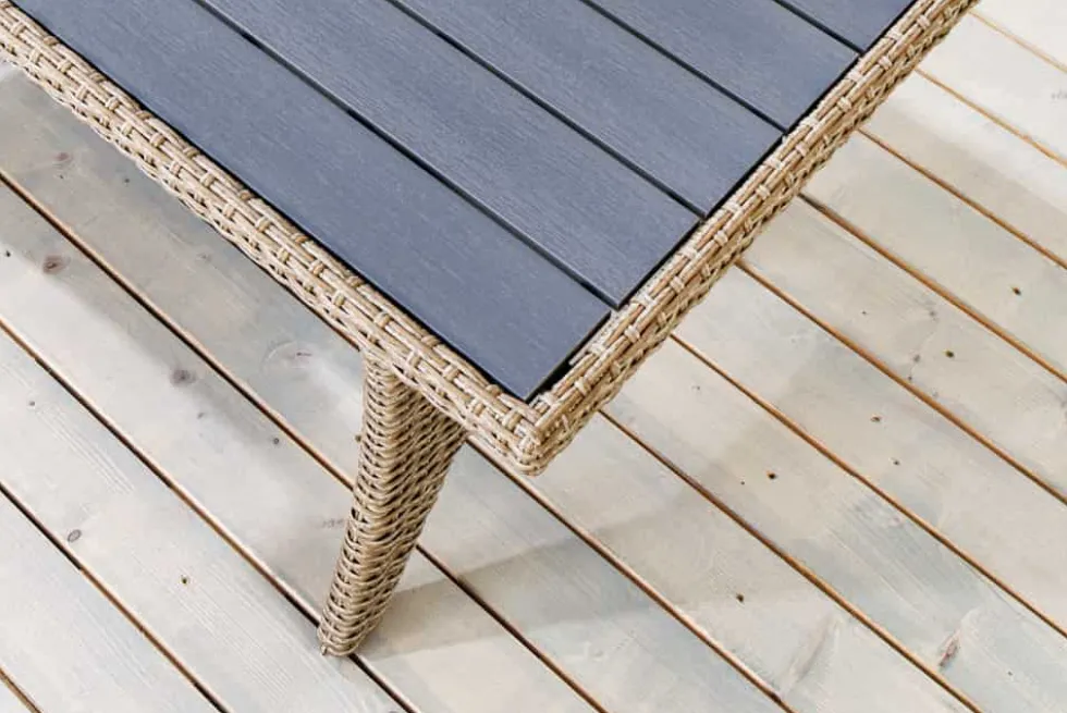 Outdoor Sitzgruppe MONACO 240cm natur Polyrattan Gartenmöbel-Set Ecklounge wetterfest