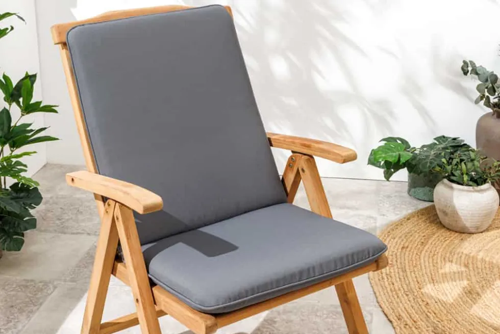 Outdoor Sitzkissen COMFORT LINE 50x100cm anthrazit für Niedriglehner-Stuhl Polsterauflage
