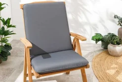 Outdoor Sitzkissen COMFORT LINE 50x100cm anthrazit für Niedriglehner-Stuhl Polsterauflage