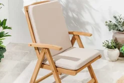 Outdoor Sitzkissen COMFORT LINE 50x100cm beige für Niedriglehner-Stuhl Polsterauflage