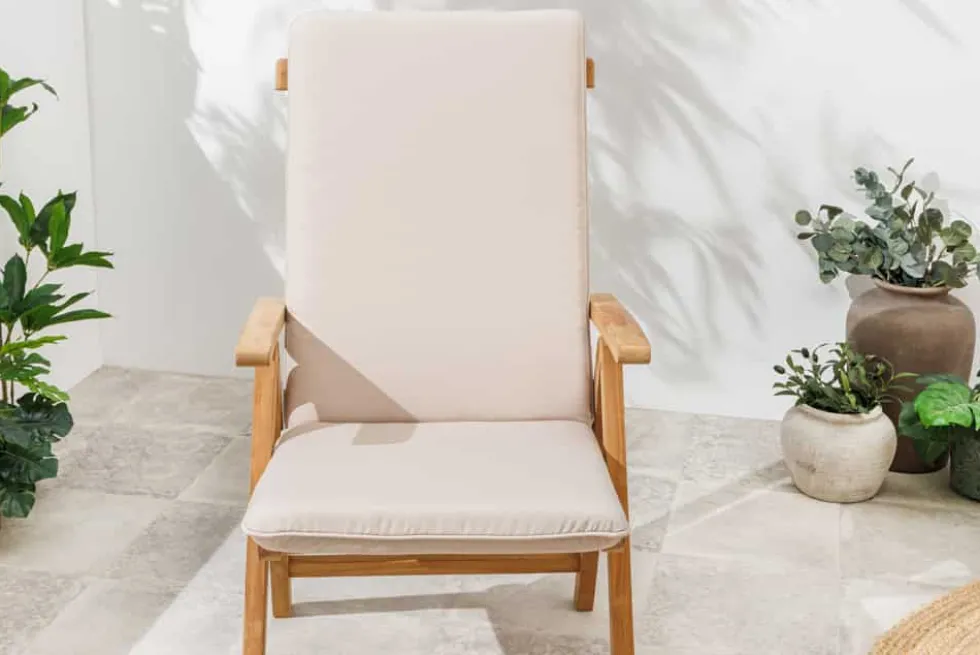Outdoor Sitzkissen COMFORT LINE 50x122cm beige für Hochlehner-Stuhl Polsterauflage