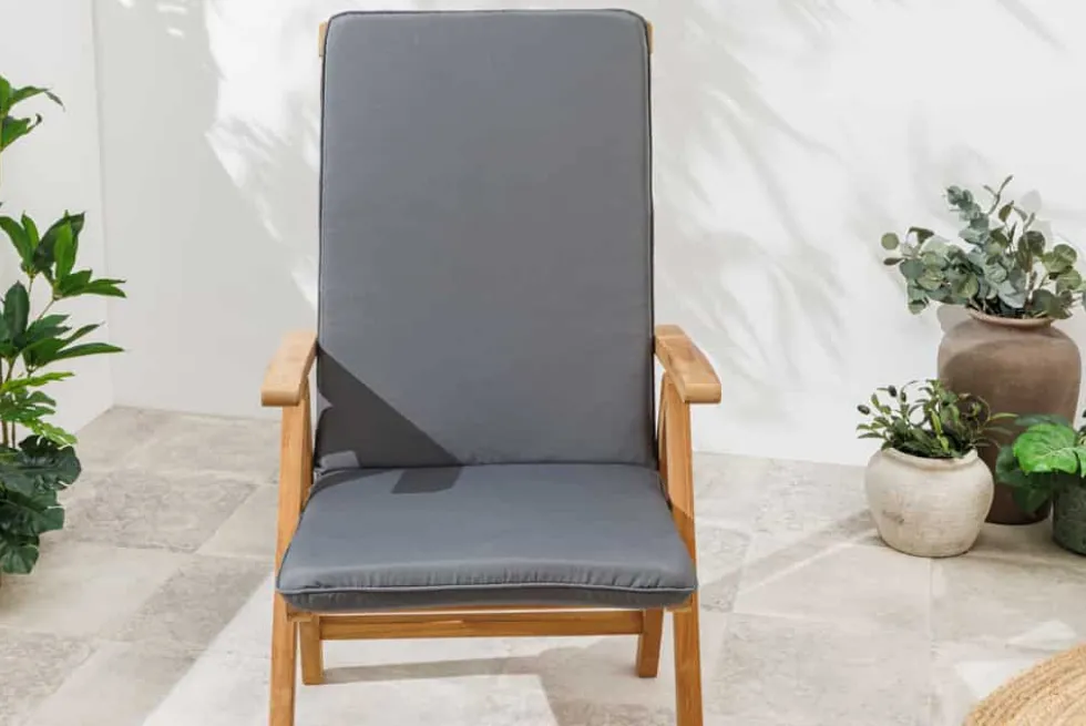 Outdoor Sitzkissen COMFORT LINE 50x122cm anthrazit für Hochlehner-Stuhl Polsterauflage