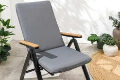 Outdoor Sitzkissen COMFORT LINE 50x122cm anthrazit für Hochlehner-Stuhl Polsterauflage