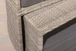 Outdoor Sonneninsel PLAYA LIVING 165cm hellgrau Polyrattan Aluminium inklusive Kissen wetterfest