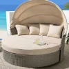 Outdoor Sonneninsel PLAYA LIVING 165cm natur Polyrattan Aluminium inklusive Kissen wetterfest