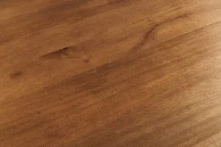 Ovaler Esstisch ART DECO 220cm braun smoked massives Mangoholz mit Säulenfuß