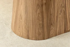 Ovaler Esstisch UNIQUE 200cm grau braun Keramik Walnuss Säulenfuß
