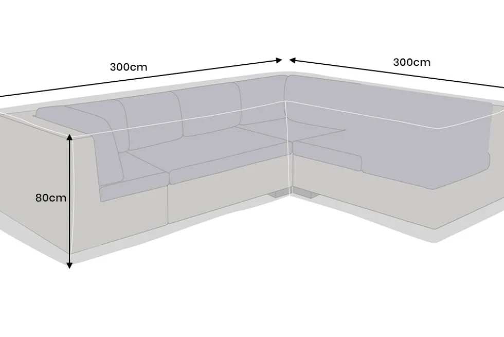 Premium Schutzhaube PRESTIGE PROTECT 300cm anthrazit Ecklounge L- Form Abdeckung