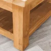Quadratischer Couchtisch JAVA 70cm natur recyceltes Teakholz mit Ablagefach