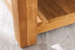 Quadratischer Couchtisch JAVA 70cm natur recyceltes Teakholz mit Ablagefach