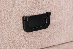 Quadratischer Nachttisch TOULOUSE 55cm beige Samt inkl. Beleuchtung und Schubladen