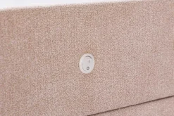 Quadratischer Nachttisch TOULOUSE 55cm beige Samt inkl. Beleuchtung und Schubladen