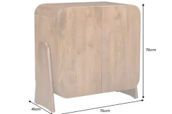 Quadratisches Lowboard BRASIL 75cm braun Mango Massivholz zwei Fächer Schrank