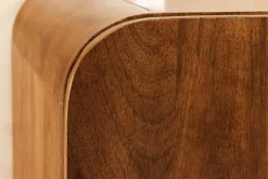 Quadratisches Lowboard BRASIL 75cm braun Mango Massivholz zwei Fächer Schrank