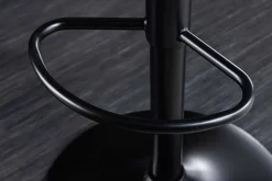 Retro Barhocker MANHATTAN grau Strukturstoff Eschenholz drehbar höhenverstellbar
