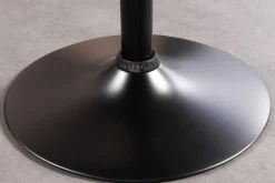 Retro Barhocker MANHATTAN schwarz Kunstleder Walnussholz drehbar höhenverstellbar