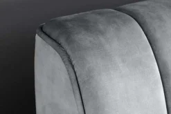 Retro Bett AMSTERDAM 160x200cm grau Samt schwarz Metall Polsterbett