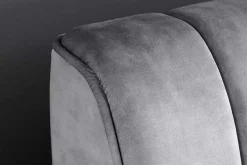 Retro Bett AMSTERDAM 180x200cm grau Samt schwarz Metall Polsterbett