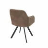 Retro Design Stuhl LUCCA antik taupe Microfaser mit Armlehne Steppung gepolstert