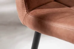Retro Design Stuhl MODENA vintage braun mit Ziersteppung