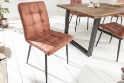 Retro Design Stuhl MODENA vintage braun mit Ziersteppung