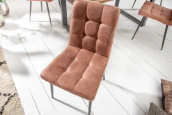 Retro Design Stuhl MODENA vintage braun mit Ziersteppung