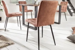 Retro Design Stuhl MODENA vintage braun mit Ziersteppung