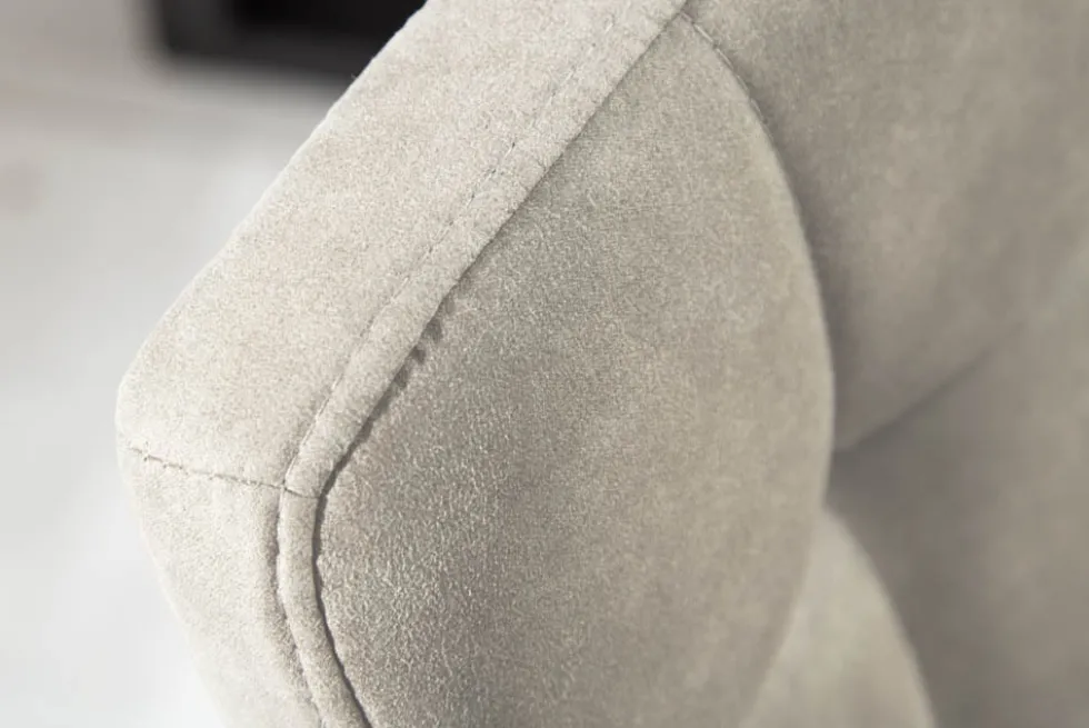 Retro Design Stuhl MODENA stone grau mit Ziersteppung