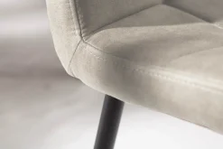 Retro Design Stuhl MODENA stone grau mit Ziersteppung