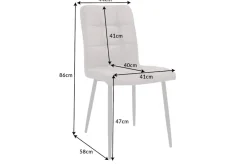 Retro Design Stuhl MODENA antik taupe Microfaser mit Ziersteppung
