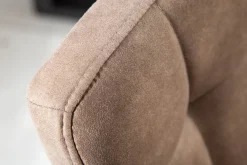 Retro Design Stuhl MODENA antik taupe Microfaser mit Ziersteppung