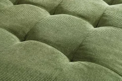Retro Ecksofa STOCKHOLM 220cm grün Cordstoff Federkern 3-Sitzer