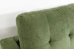 Retro Ecksofa STOCKHOLM 220cm grün Cordstoff Federkern 3-Sitzer