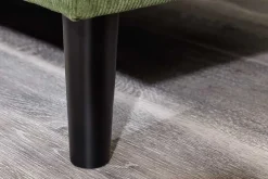 Retro Ecksofa STOCKHOLM 220cm grün Cordstoff Federkern 3-Sitzer